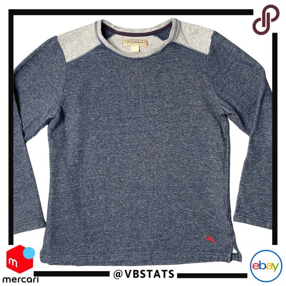 Tommy Bahama Men's Colorblock Crew Neck Pullover Sweatshirt Black Gray Size XL - Picture 1 of 7